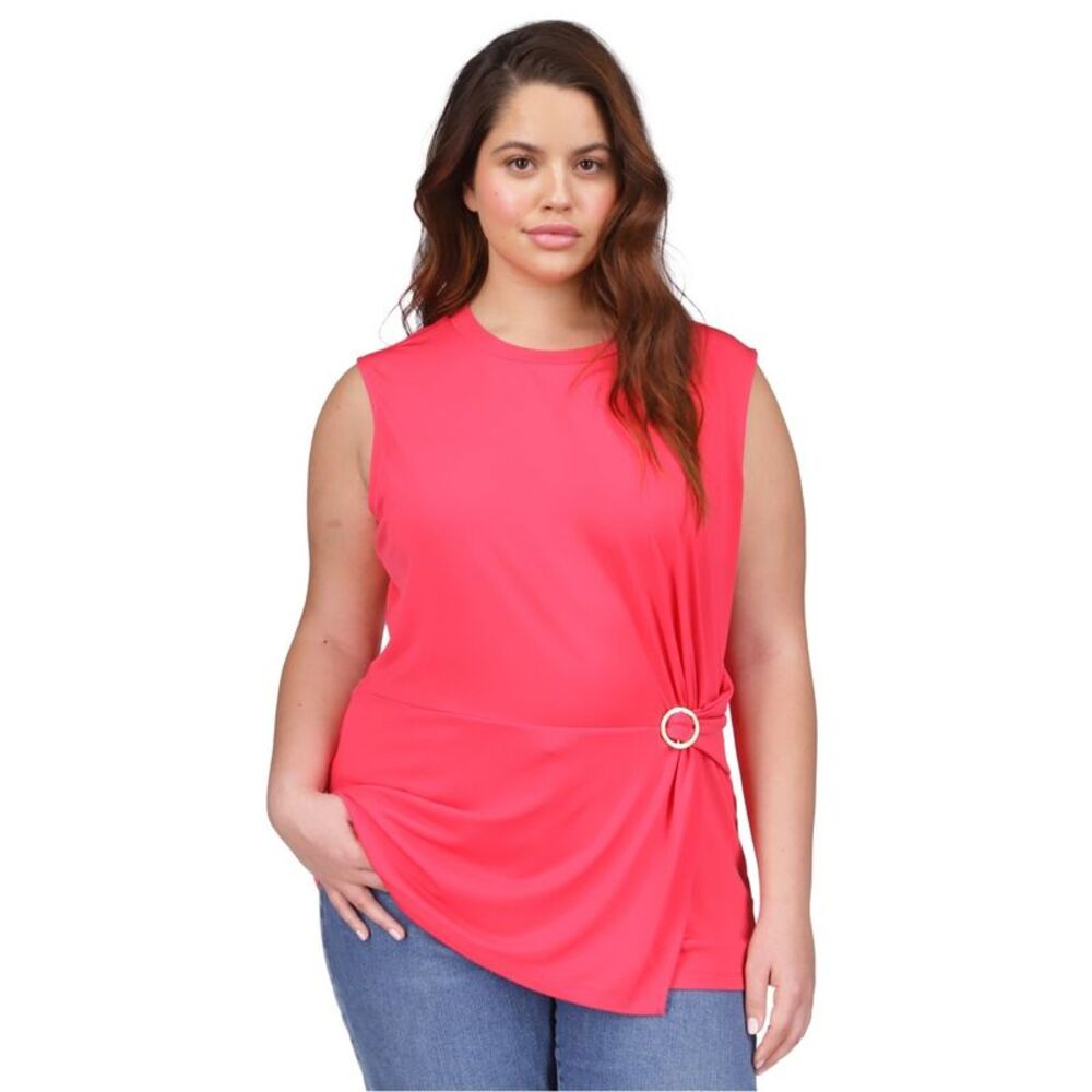 Michael Kors Womens Ring Twist Sleeveless Shell Blouse, , Plus Size, 2X, DM